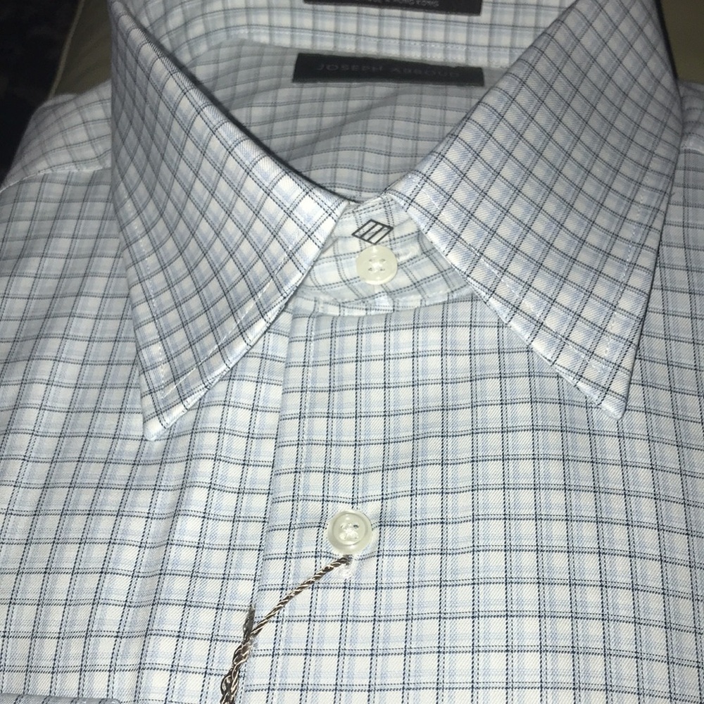 NWT. Joseph Abboud Men’s Dress Shirt. 16 1/2-34/35. Blue Plaid